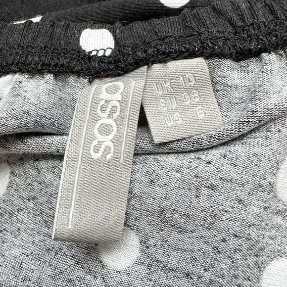 ASOS Bardot Polka Dot Off Shoulder Long Sleeve Maxi Dress Size 6 - Picture 9 of 10